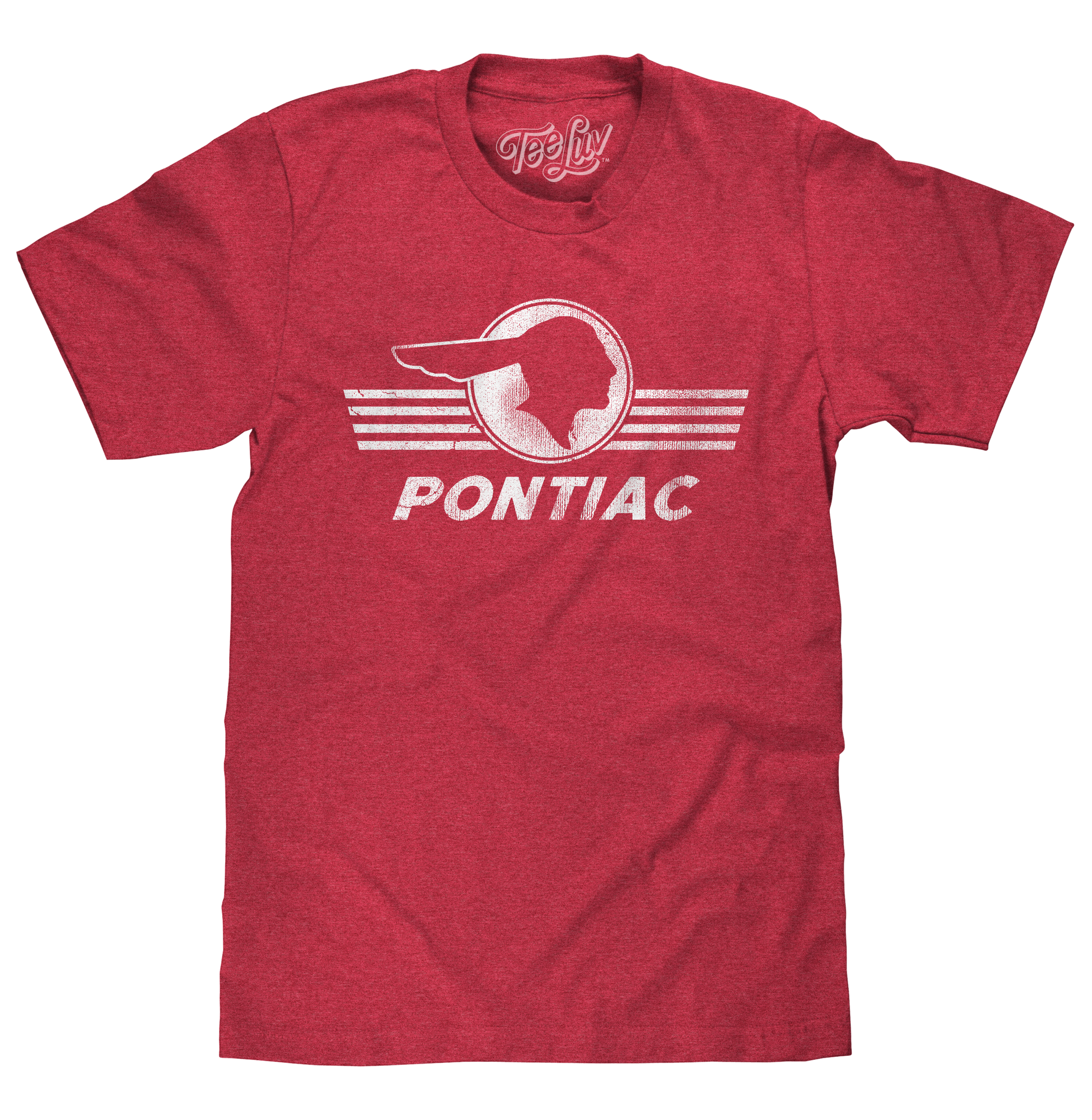 Pontiac Distressed Headdress Logo T-Shirt - Red