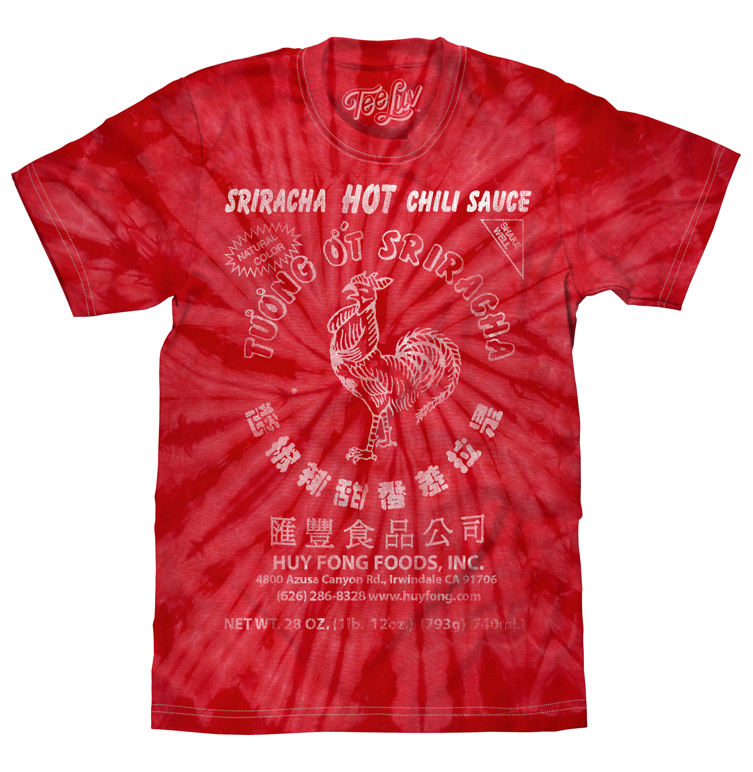 Faded Tuong Ot Sriracha Tie Dye T-Shirt - Spider Red