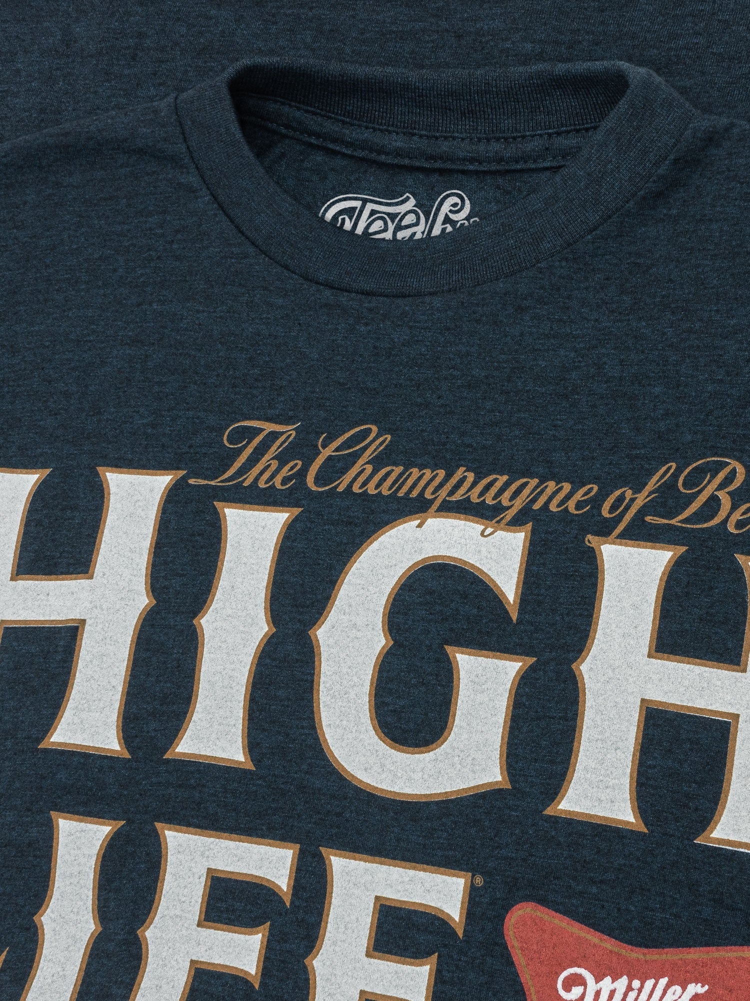 Miller High Life Champagne of Beers T-Shirt - Heather Navy Blue