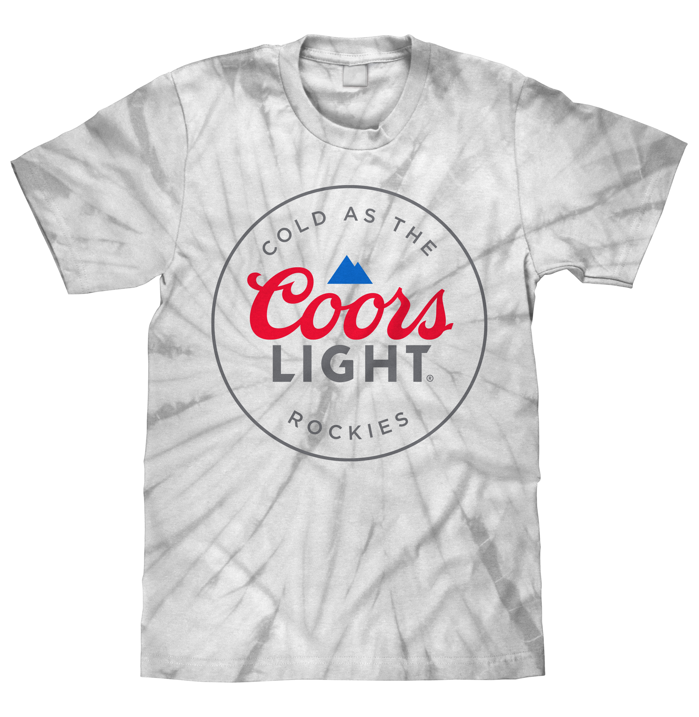 Coors Light Cold as the Rockies Tie Dye T-Shirt - Silver Spider Tie Dye
