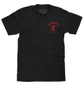 Fireball Whisky Left Chest Front and Back Dragon Mascot Logo T-Shirt - Black