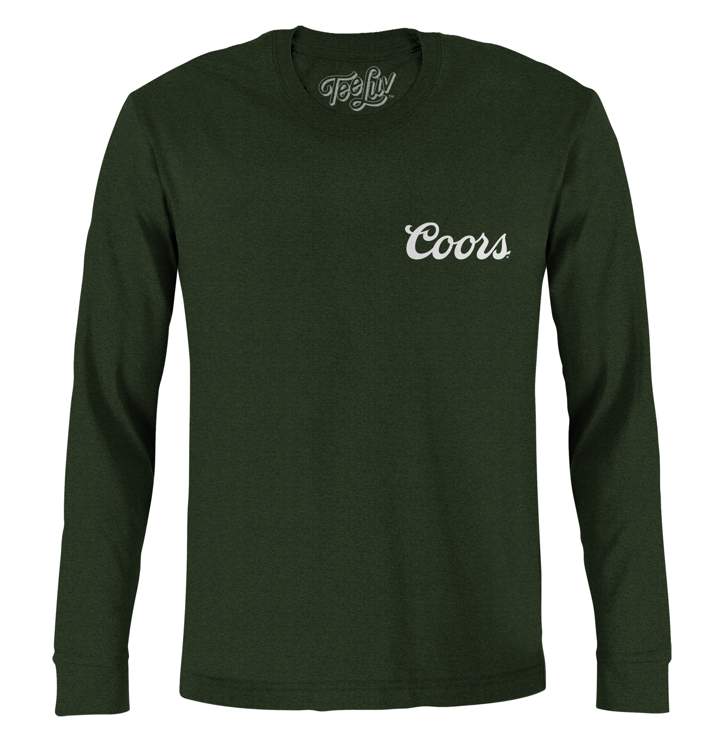 Coors Banquet Double Sided Long Sleeve Beer Logo T-Shirt - Forest Green
