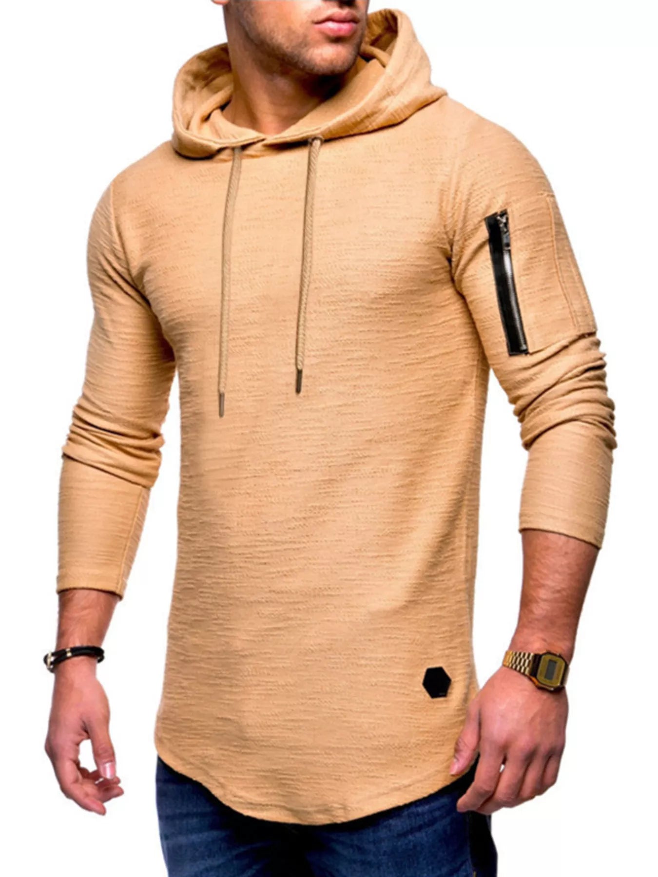 Men's Plus Size Casual Slim Fit Long Sleeve Hoodie