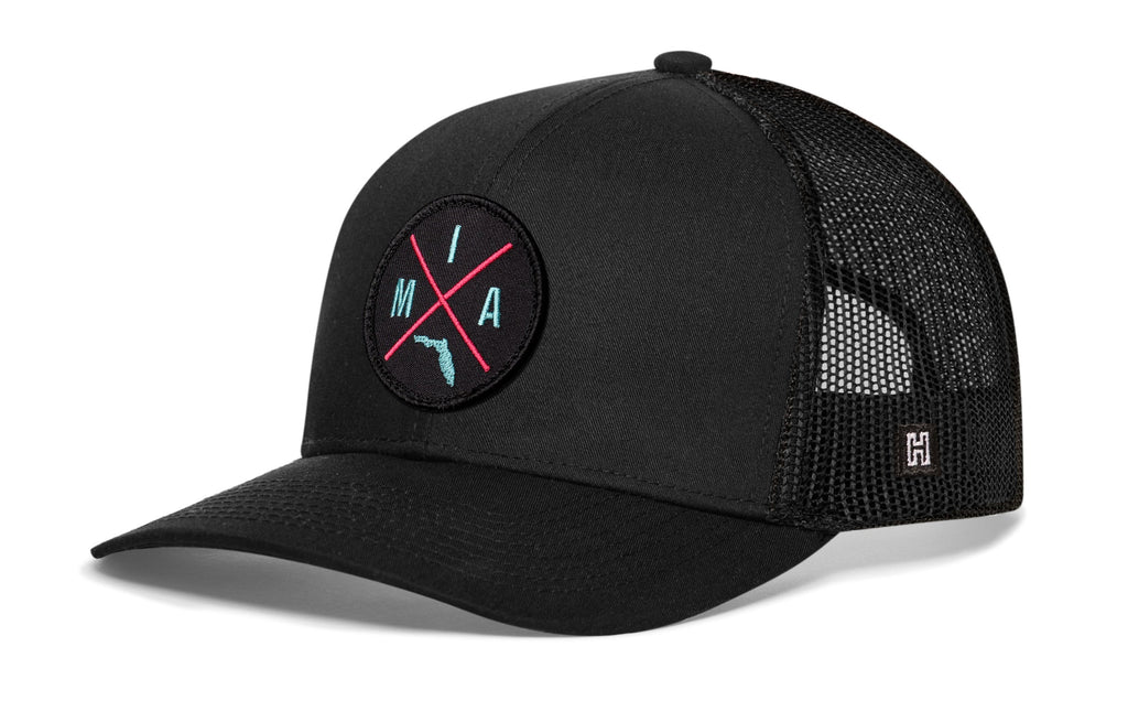Miami Trucker Hat  |  Black MIA X Snapback