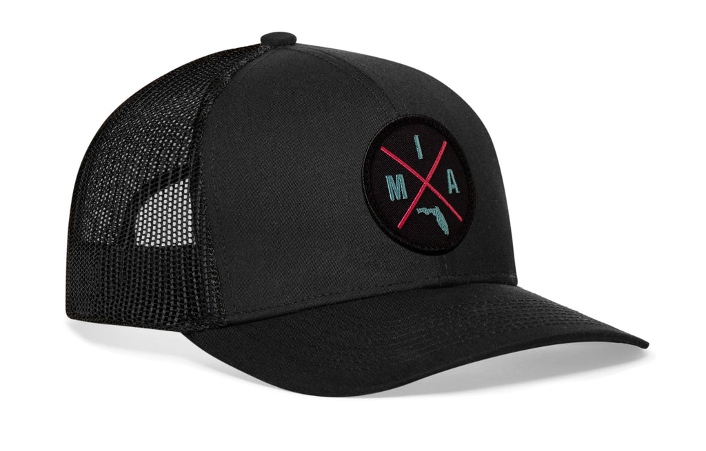 Miami Trucker Hat  |  Black MIA X Snapback