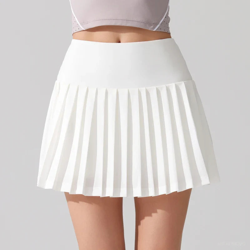 VITALINOVO Flowy Pleat Skort: High-Waist, Pocketed, Comfy