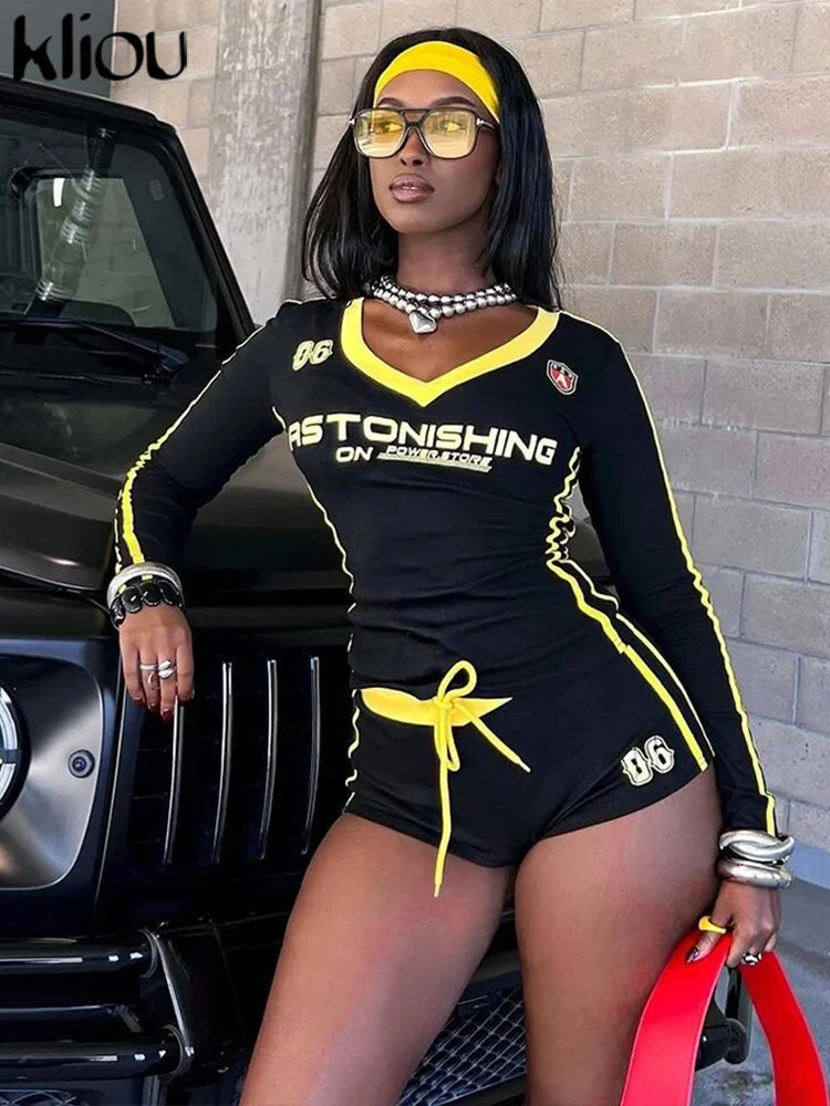 Kliou Women's Sporty 2-Piece Set: Tee & Shorts