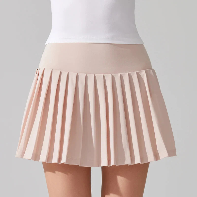 VITALINOVO Flowy Pleat Skort: High-Waist, Pocketed, Comfy