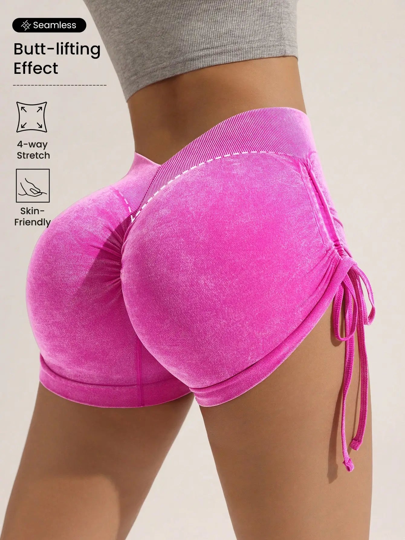 MatteFit Peach Lift Euro Style Women's Yoga Shorts