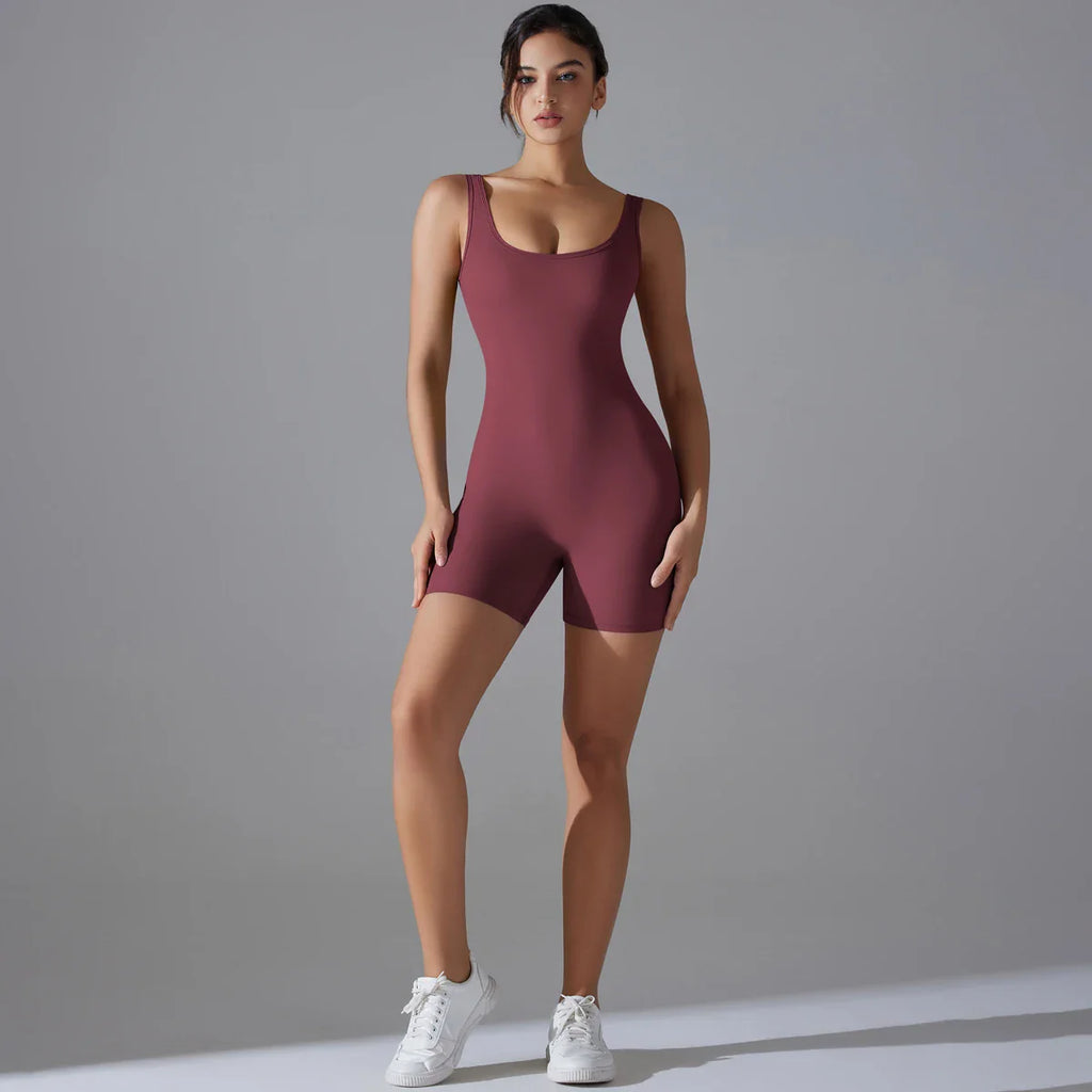 VibeFlex Women's Scrunch Jumpsuit - Yoga & Gym Ready