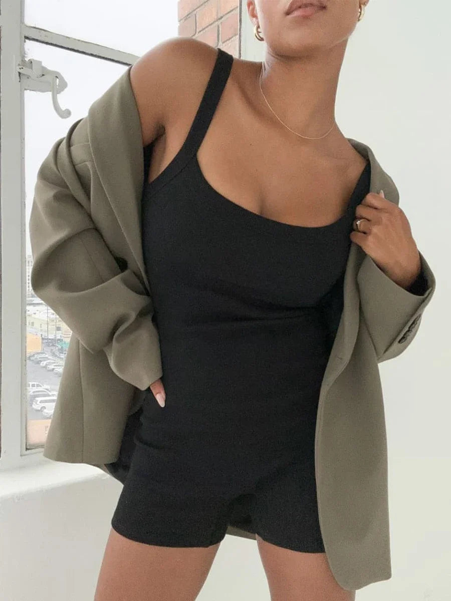 Retro Bodycon Sleeveless Romper Jumpsuit