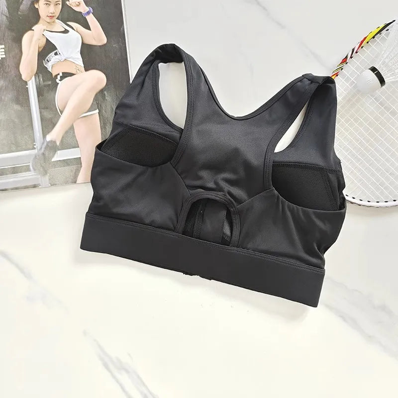 Women's Zipper Shockproof Sports Bra