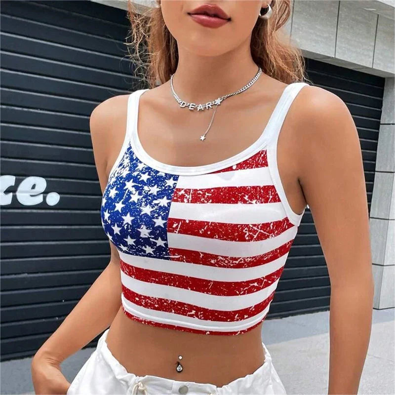 RebelY2K Backless Flag Crop Top