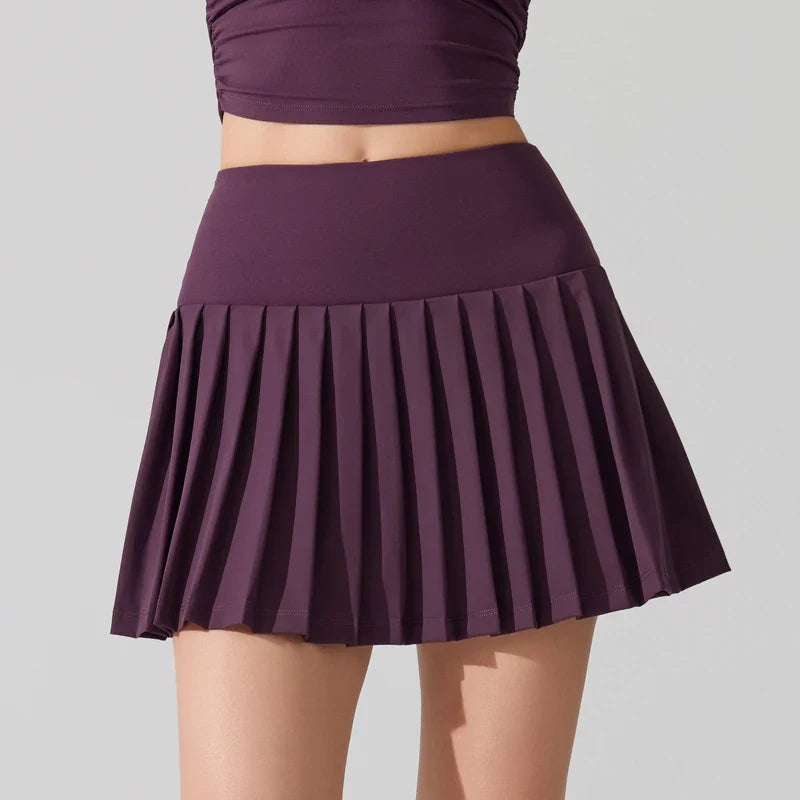 VITALINOVO Flowy Pleat Skort: High-Waist, Pocketed, Comfy