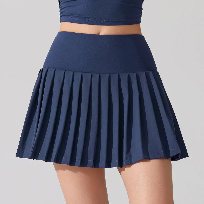 VITALINOVO Flowy Pleat Skort: High-Waist, Pocketed, Comfy