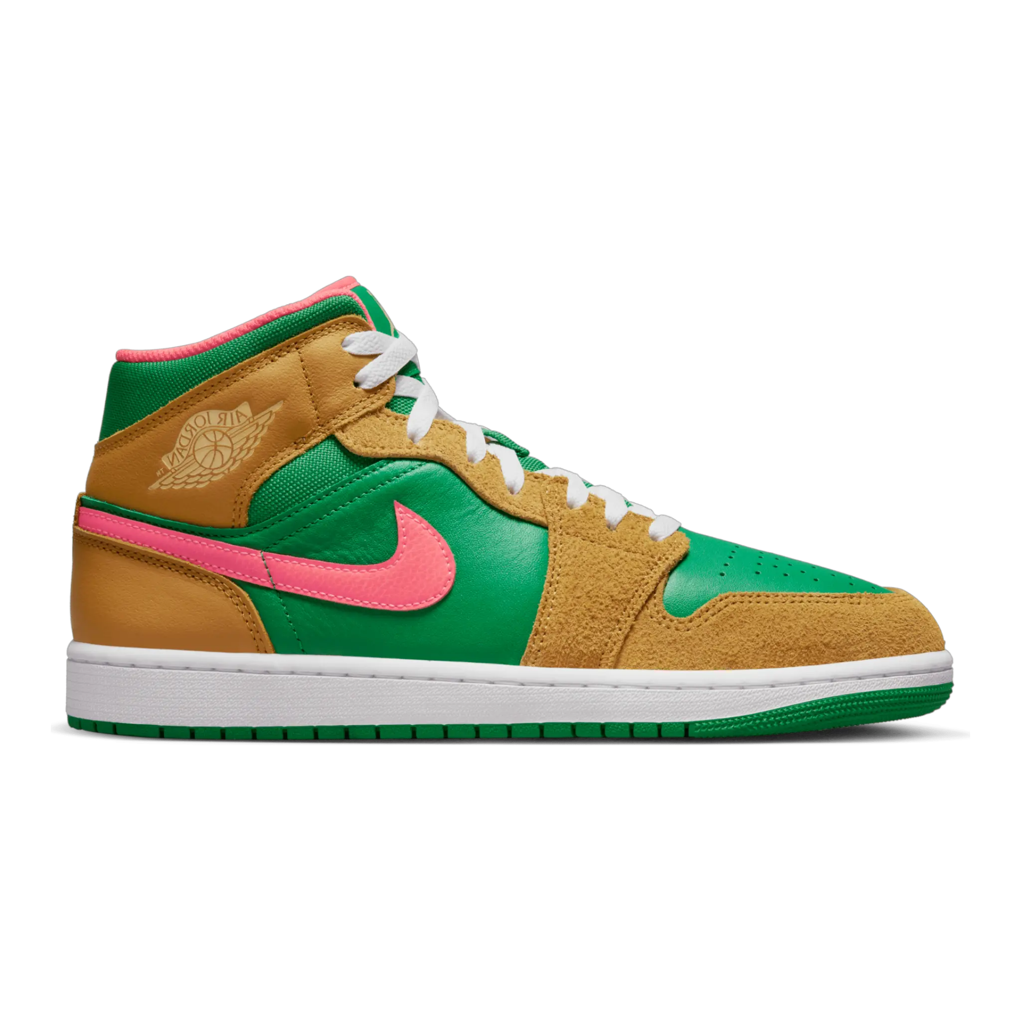 Air Jordan 1 Mid SE Men Sneakers Wheat Watermelon Chutney