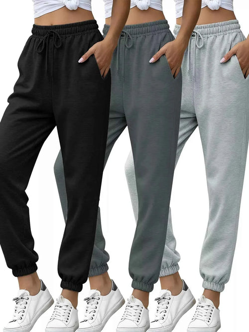 3 Piece Drawstring Joggers with Pockets